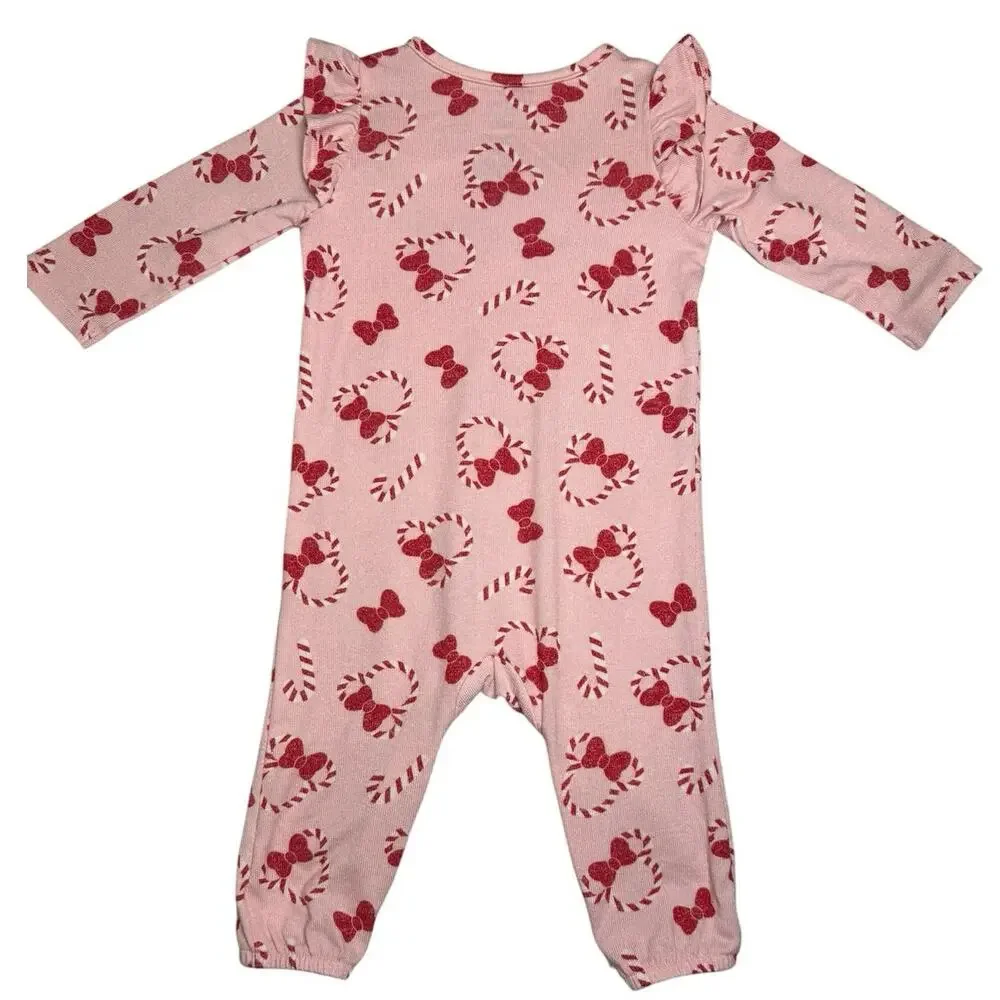 Disney Sleeper Pajamas Girls Minnie Mouse Christmas 12 Months